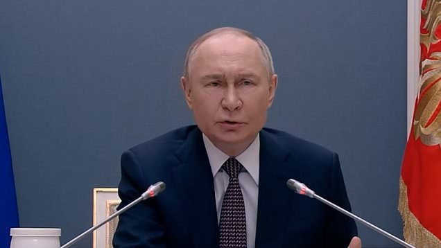 Putin during video call.