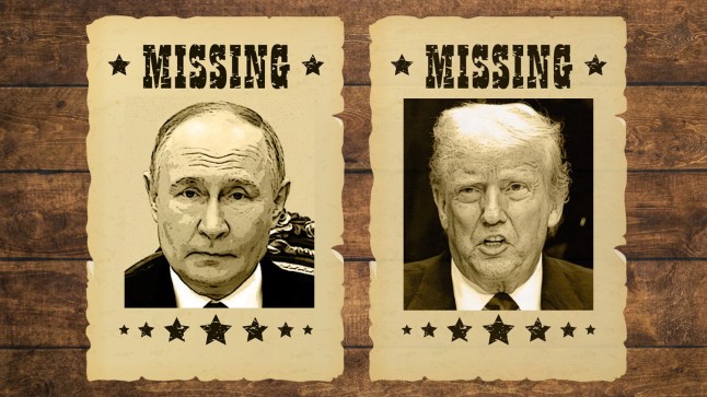 Missing posters of Putin and Trump