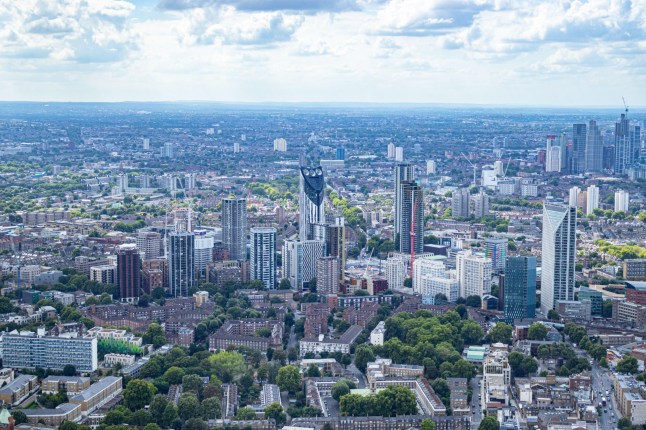 2RG16Y3 London Skyline, view from the Shard, London, United Kingdom