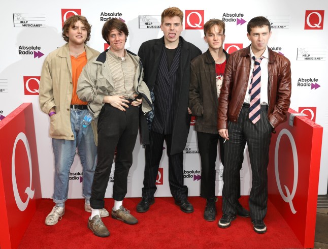 LONDON, ENGLAND - OCTOBER 18: Charlie Forbes, Josh Finerty, Sean Coyle-Smith, Eddie Green and Charlie Steen from Shame attend the Q Awards 2017, in association with Absolute Radio, held at the Roundhouse on October 18, 2017 in London, England. (Photo by Tim P. Whitby/Getty Images)