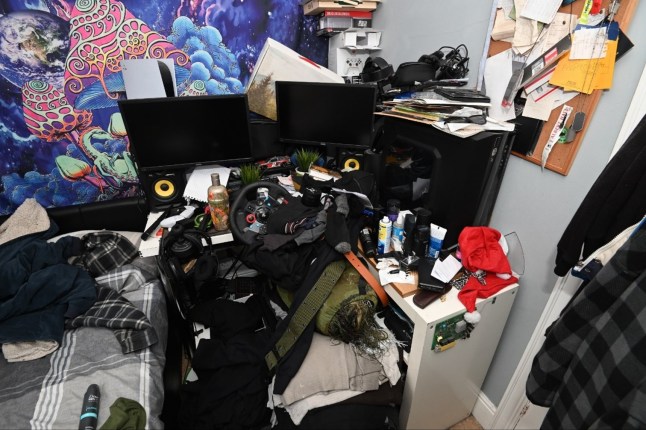 Undated handout photo issued by Counter Terrorism Policing North East of Marco Pitzettu's bedroom.