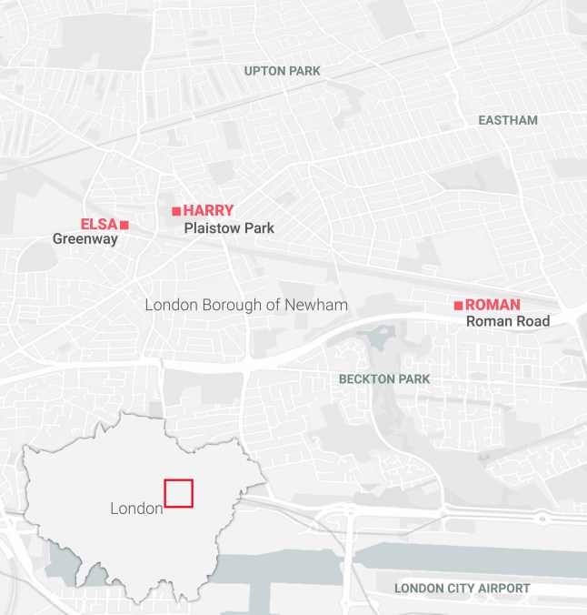 Police going door-to-door in DNA hunt for parents of abandoned baby Elsa, harry and roman Metro locator map